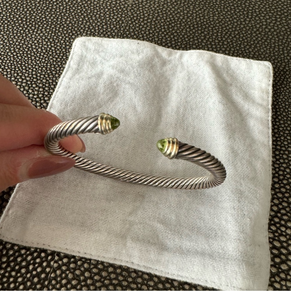 David Yurman Classic Cable Bracelet
Sterling Silver, 18K Yellow Gold and Peridot